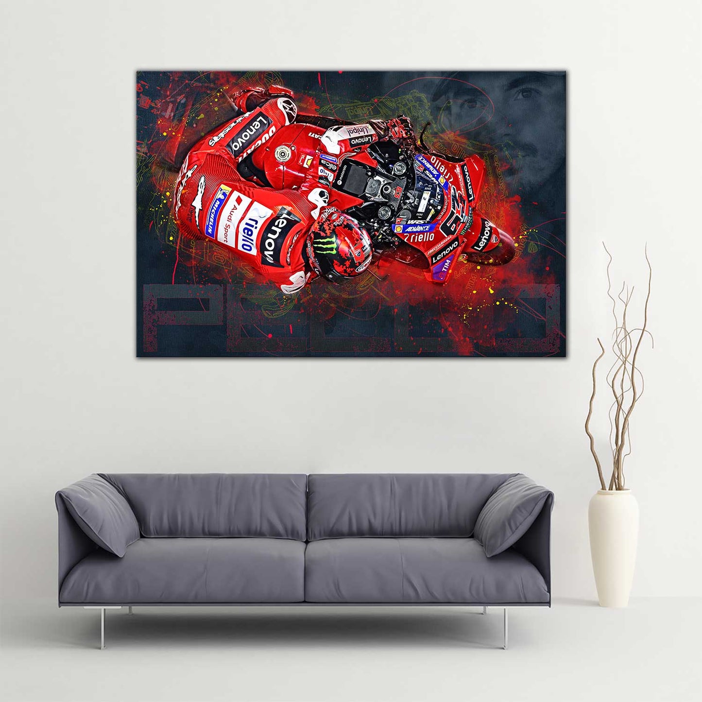 Leinwand Kunstdruck - Francesco Bagnaia - "PECCO" - FB07