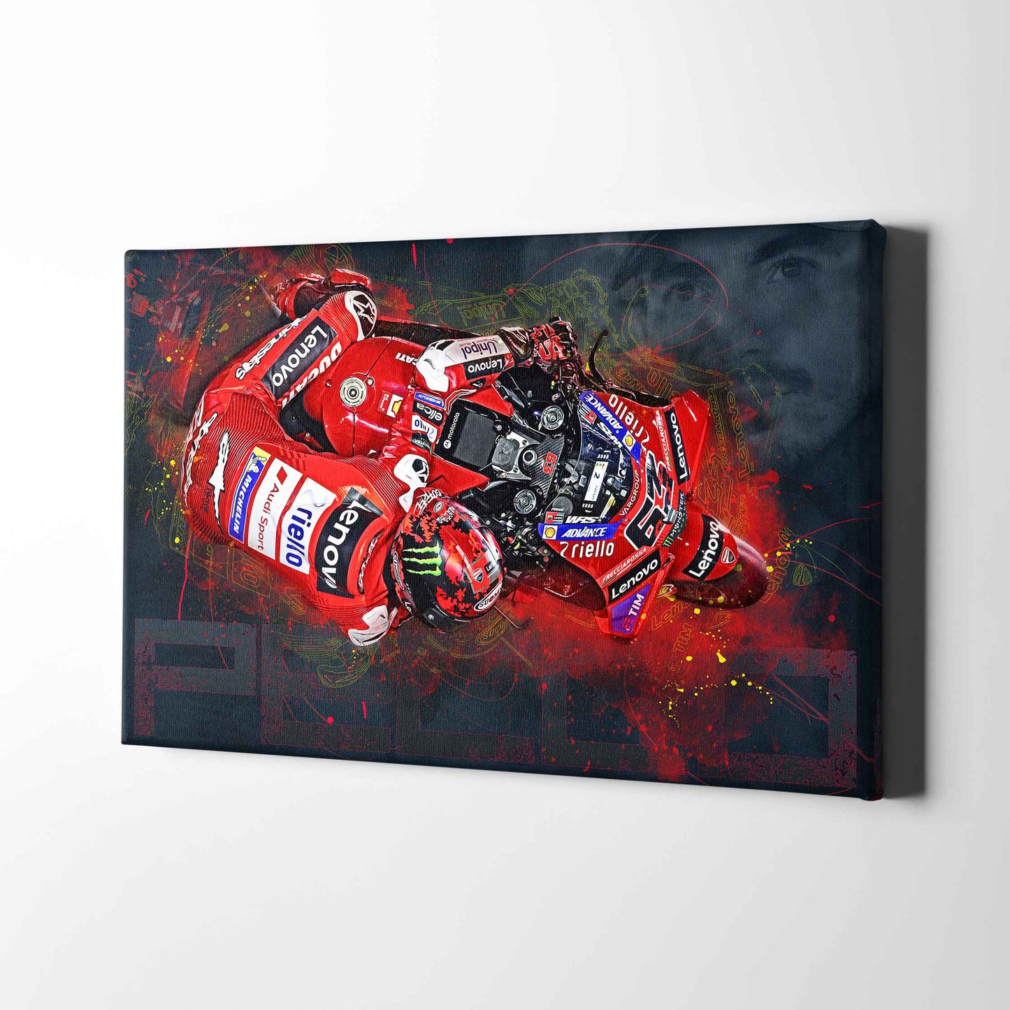 Leinwand Kunstdruck - Francesco Bagnaia - "PECCO" - FB07