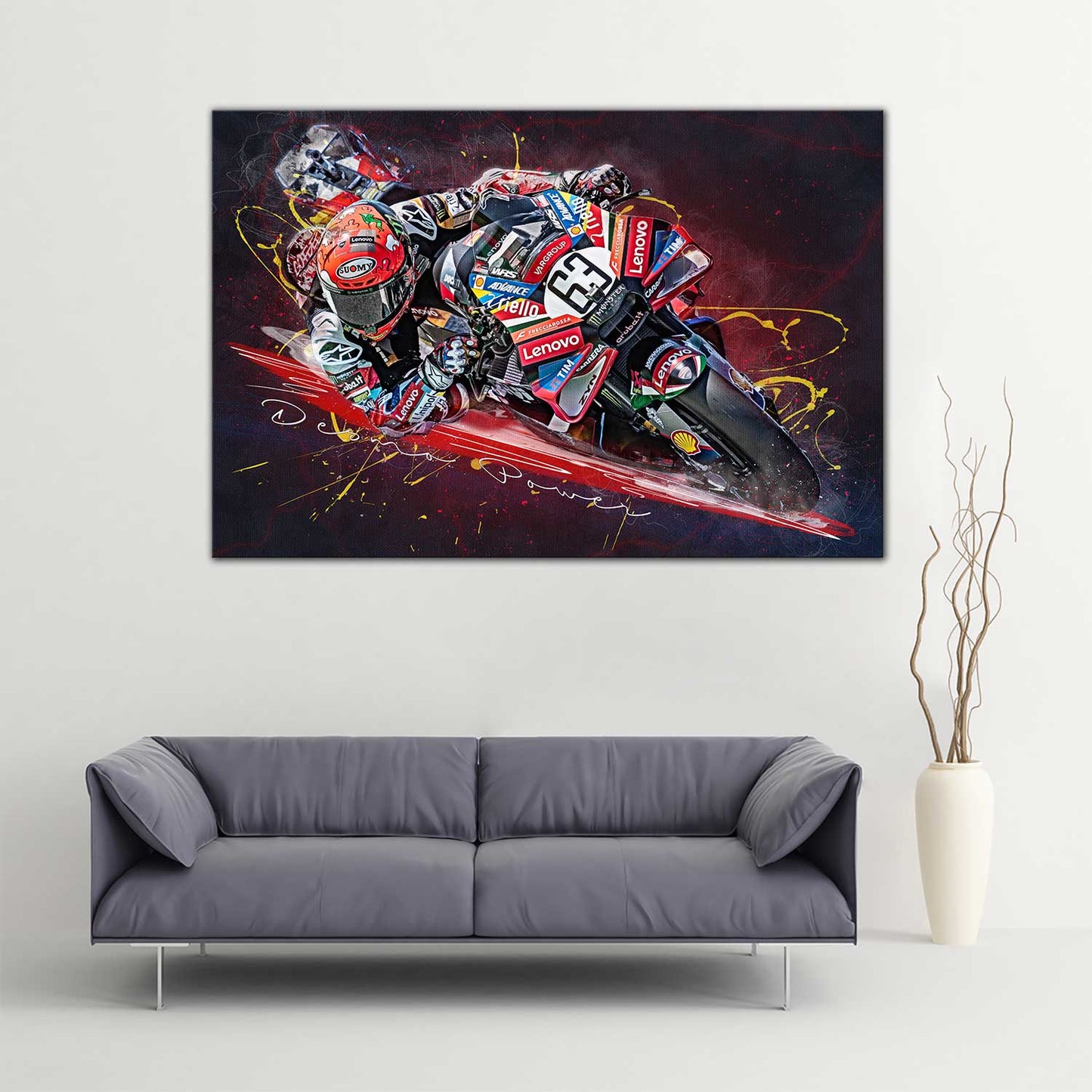 Leinwand Kunstdruck - Francesco Pecco Bagnaia - "Desmo" - FB08