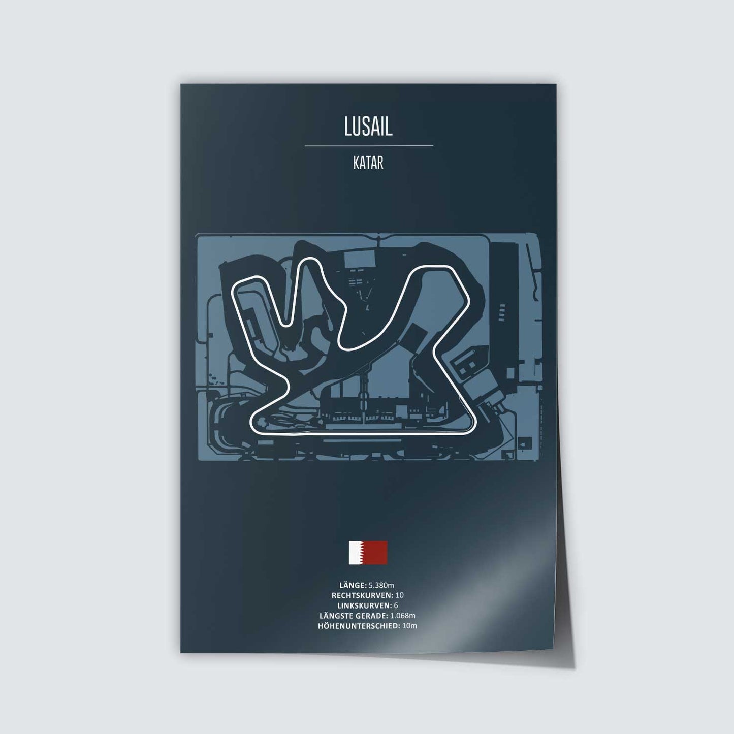Poster der MotoGP und Formel 1 Rennstrecke "Katar"