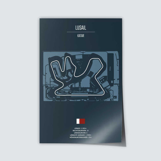 Poster der MotoGP und Formel 1 Rennstrecke "Katar"