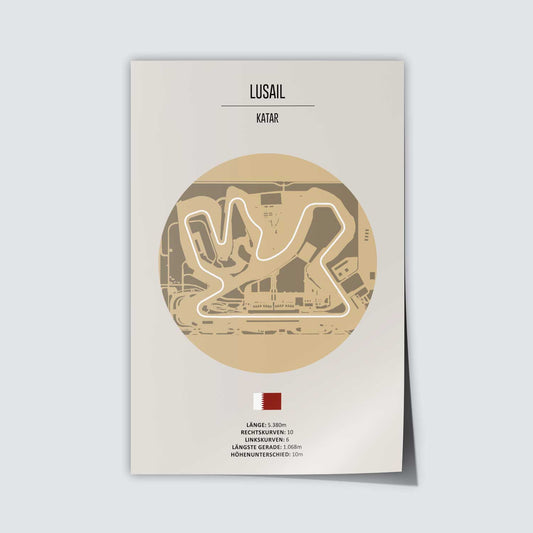 Poster der MotoGP und Formel 1 Rennstrecke "Katar"