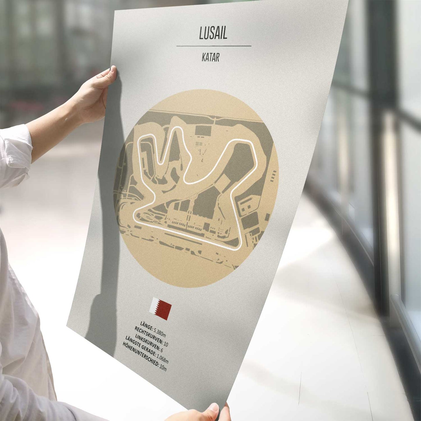Poster der MotoGP und Formel 1 Rennstrecke "Katar"