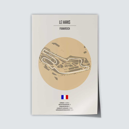 Poster der MotoGP Rennstrecke "Le Mans"
