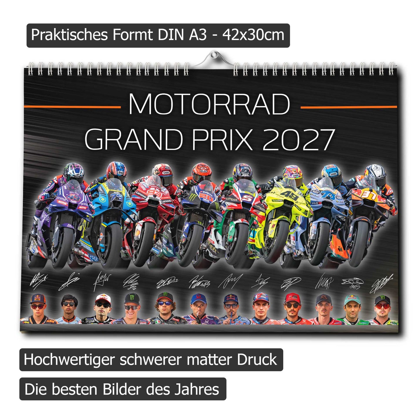 Motorrad Grand Prix Kalender 2027 - Premium Wandkalender - MotoGP