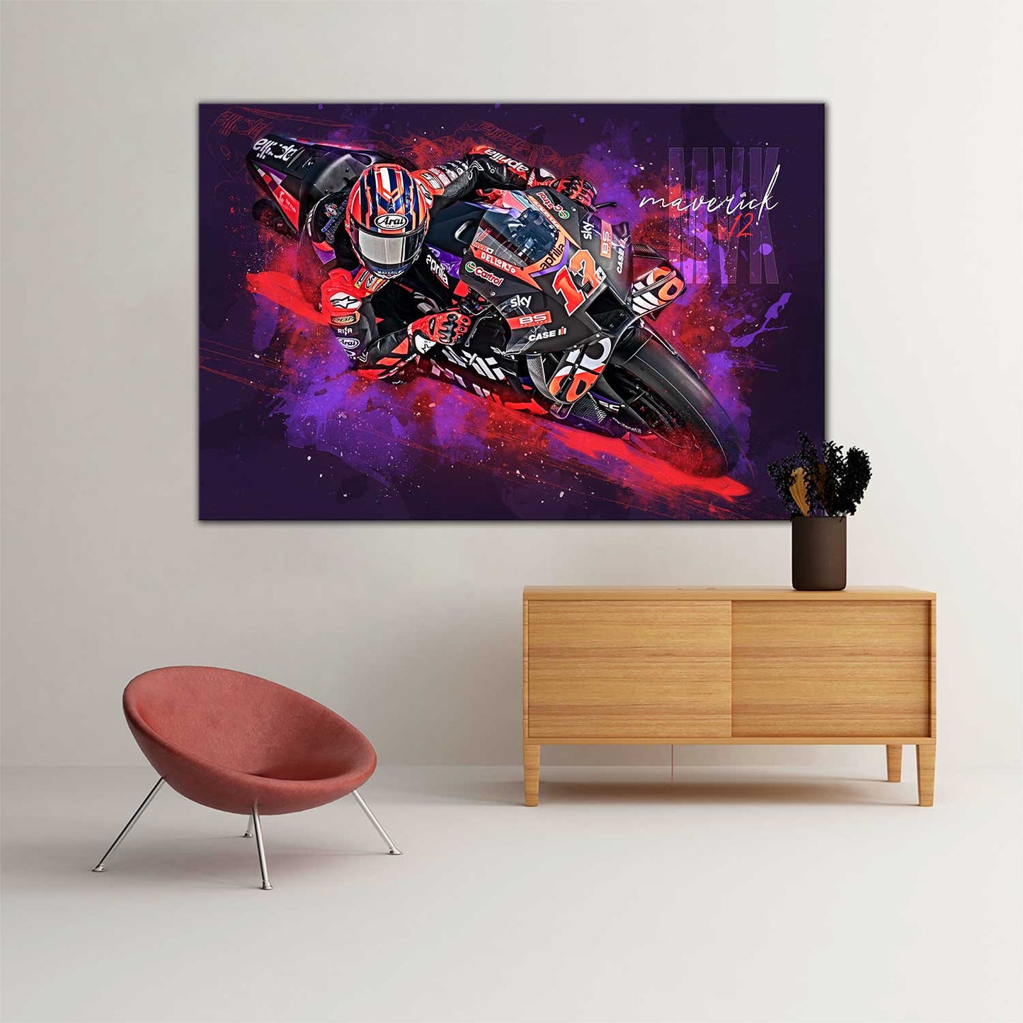 Leinwand Kunstdruck - Maverick Vinales - "MVK24"