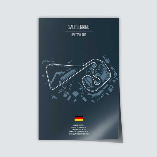 Poster der MotoGP Rennstrecke "Sachsenring"