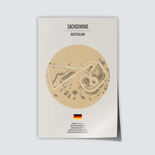 Poster der MotoGP Rennstrecke "Sachsenring"