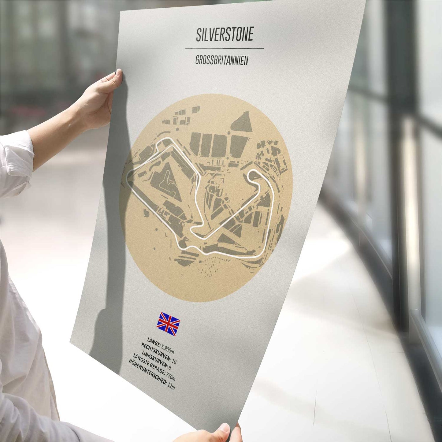 Poster der MotoGP und Formel 1 Rennstrecke "Silverstone"