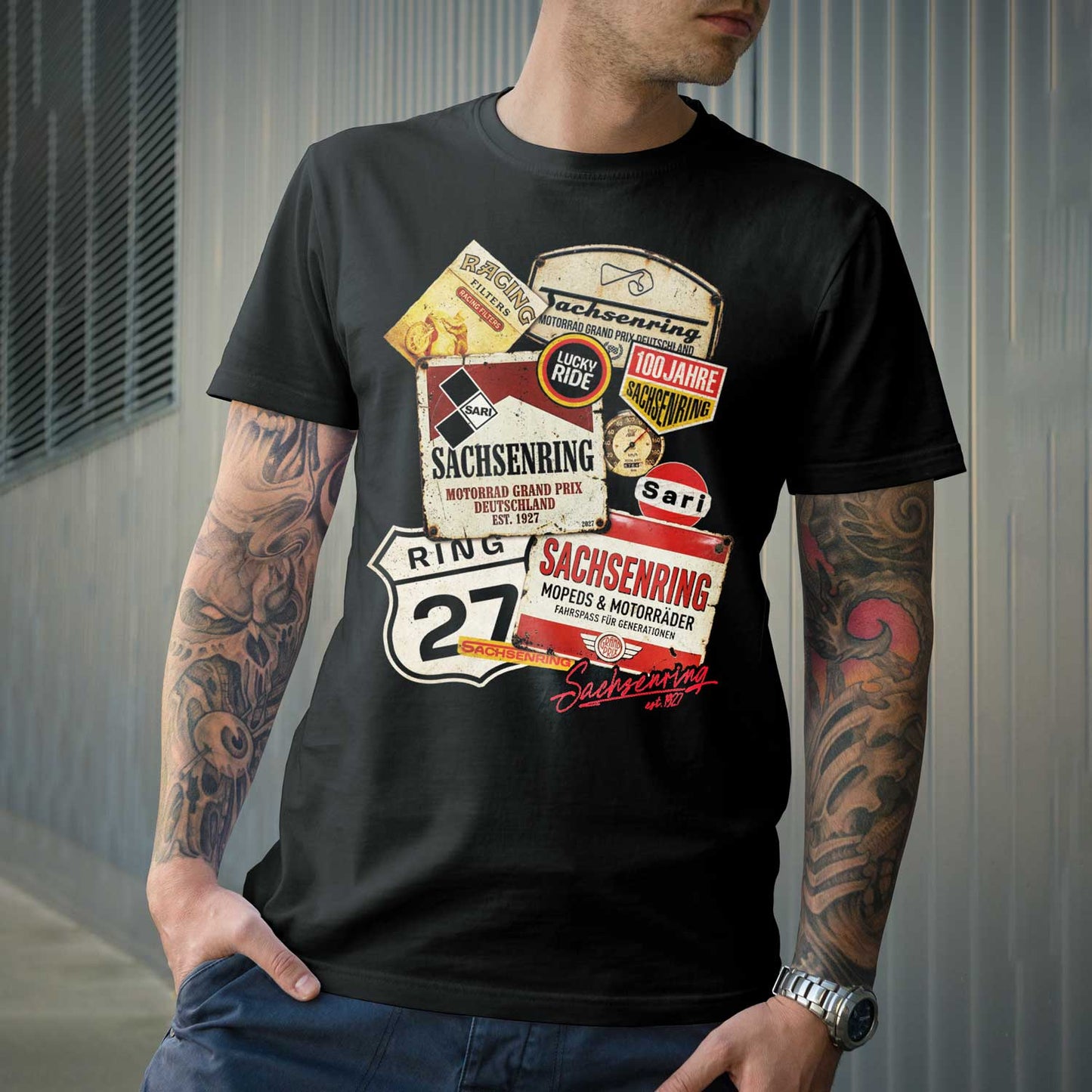 Sachsenring "Alte Schule" - schweres Premium-Shirt
