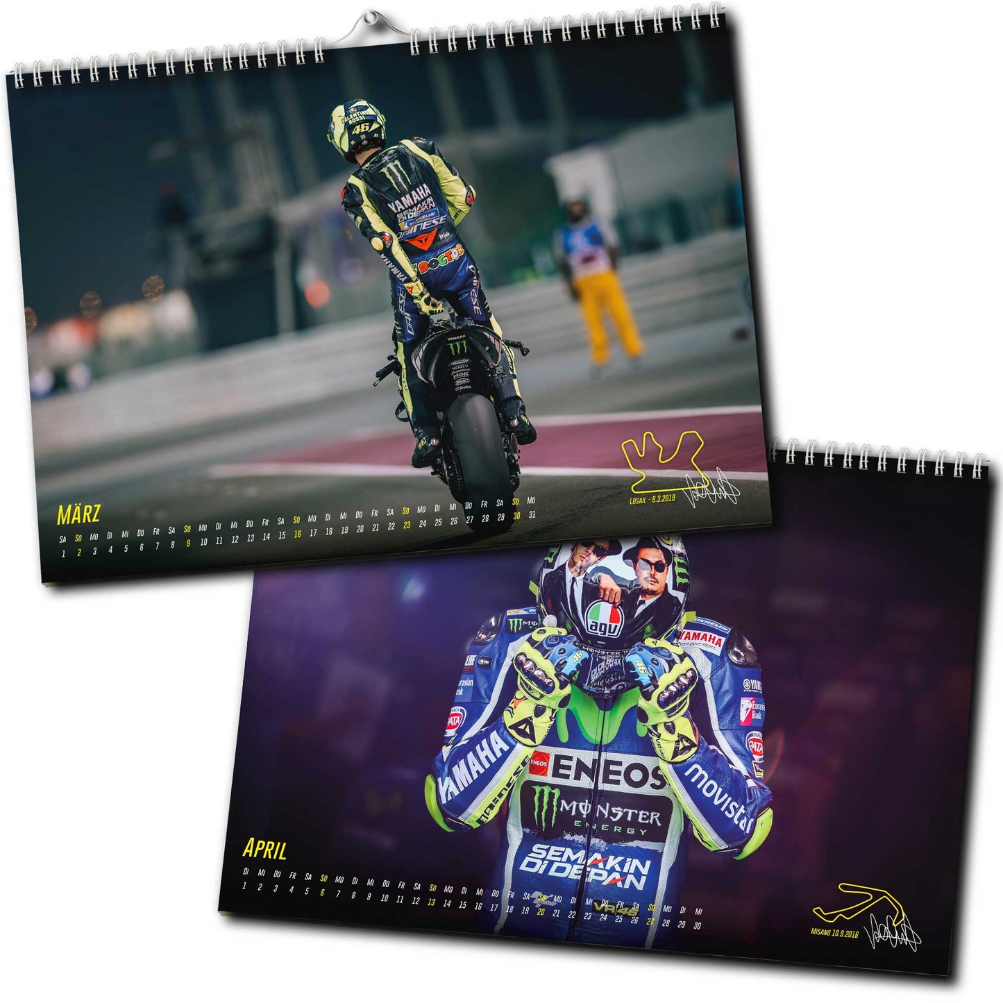 Valentino Rossi Kalender 2025 - Premium Wandkalender im Format DIN A2 - RIESIG