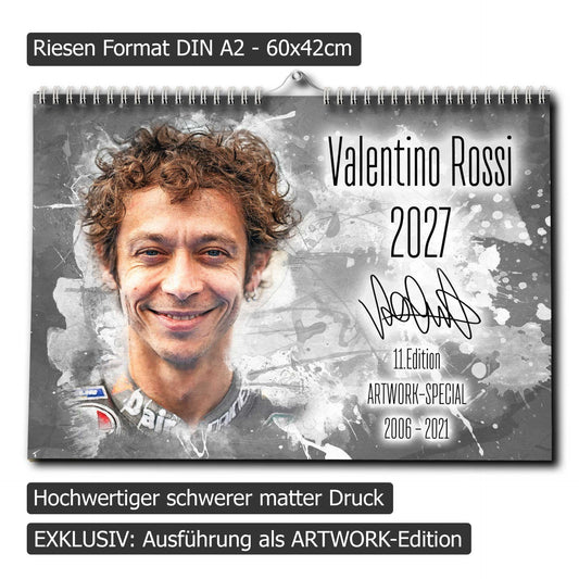 Valentino Rossi Kalender 2027 - Premium Wandkalender im Format DIN A2 - RIESIG