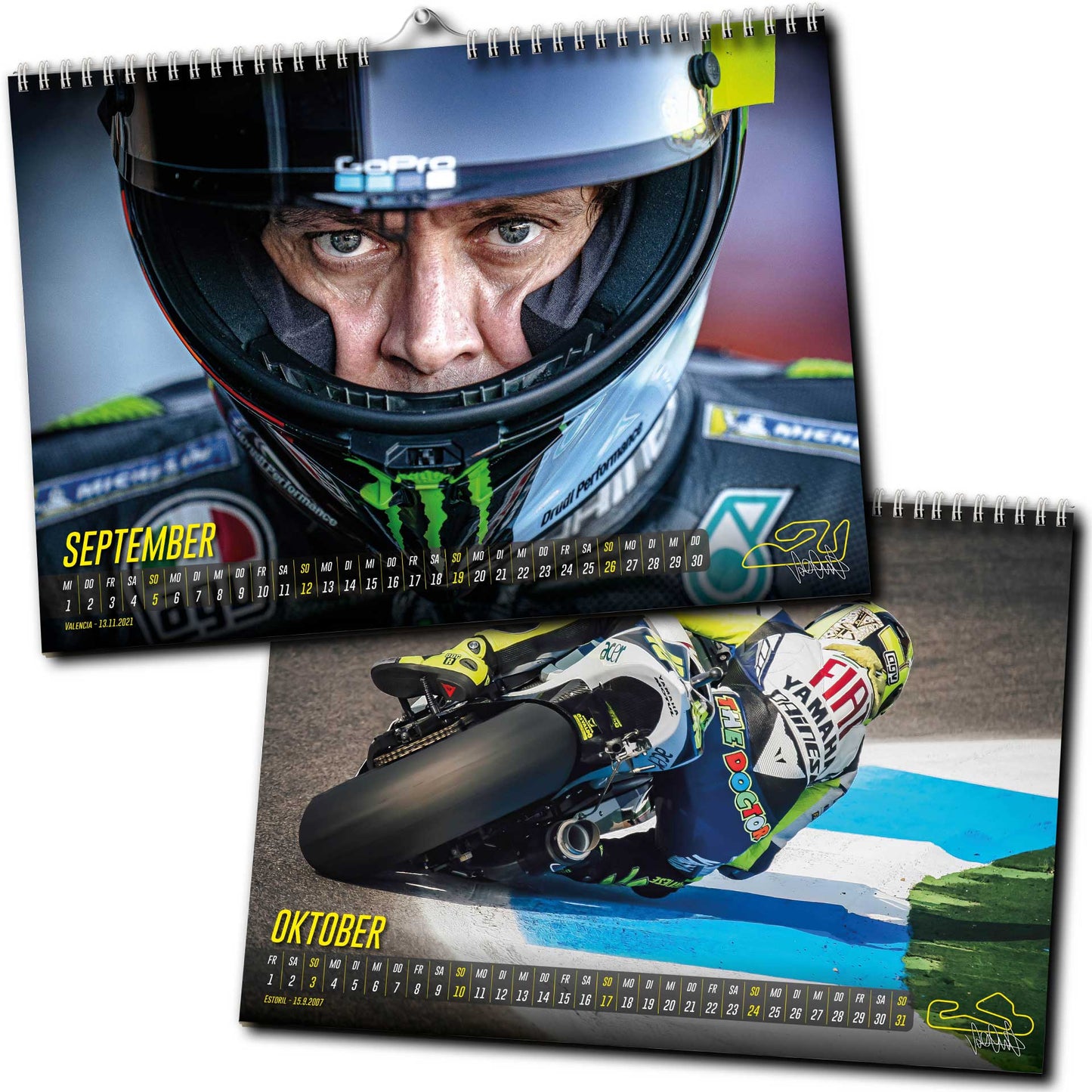 Valentino Rossi Kalender 2027 | DINA3 | Wandkalender Valentino Rossi | 42x30cm | MotoGP Kalender