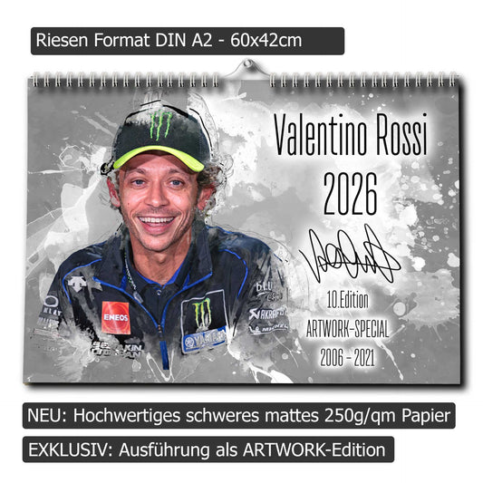 Valentino Rossi Kalender 2026 - Premium Wandkalender im Format DIN A2 - RIESIG