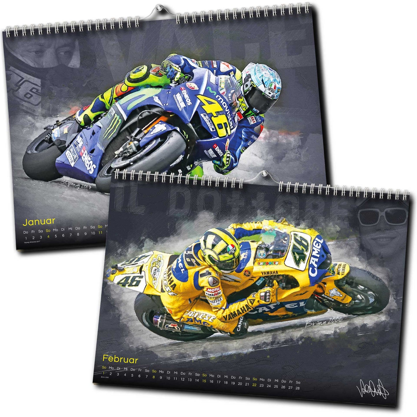 Valentino Rossi Kalender 2026 - Premium Wandkalender im Format DIN A2 - RIESIG