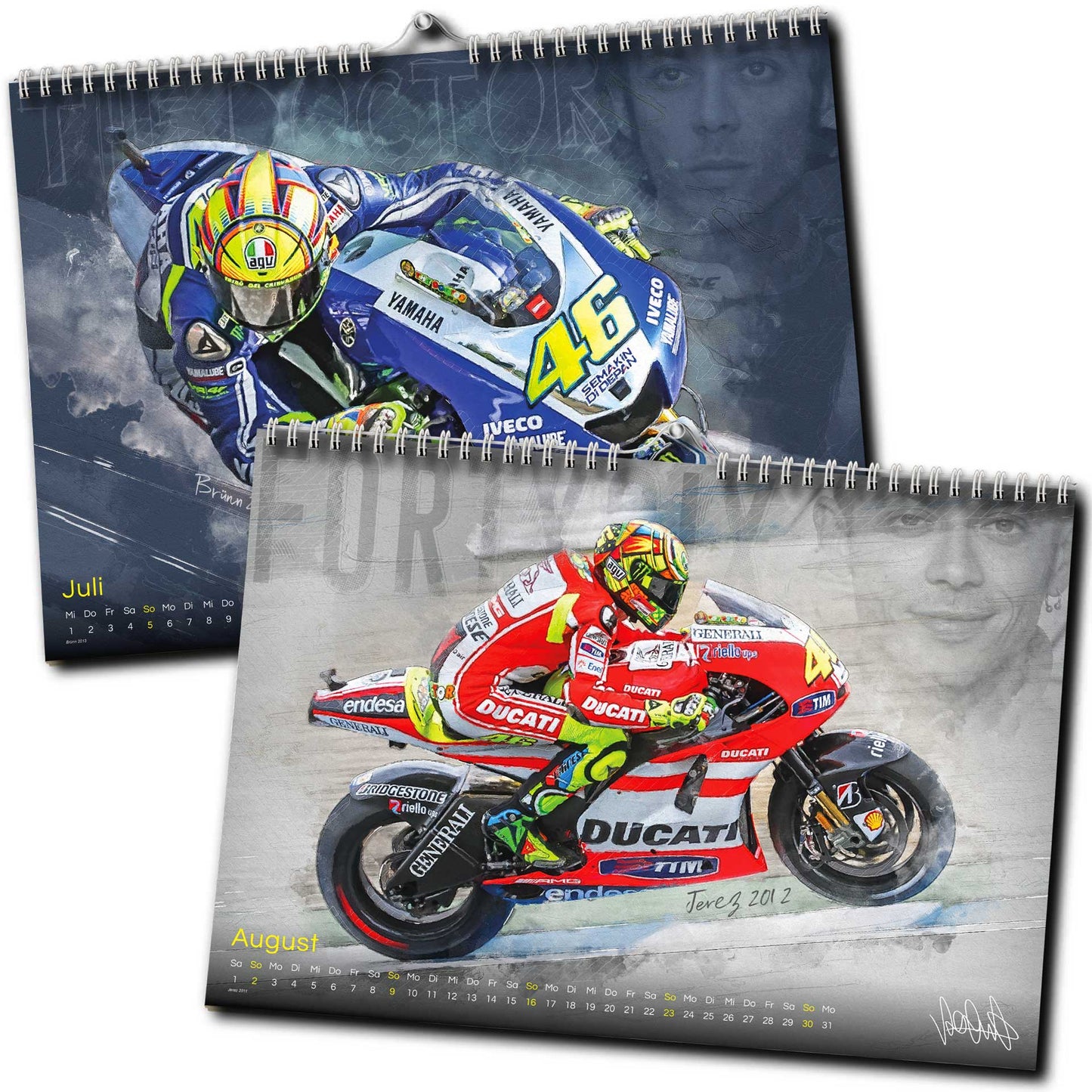 Valentino Rossi Kalender 2026 - Premium Wandkalender im Format DIN A2 - RIESIG