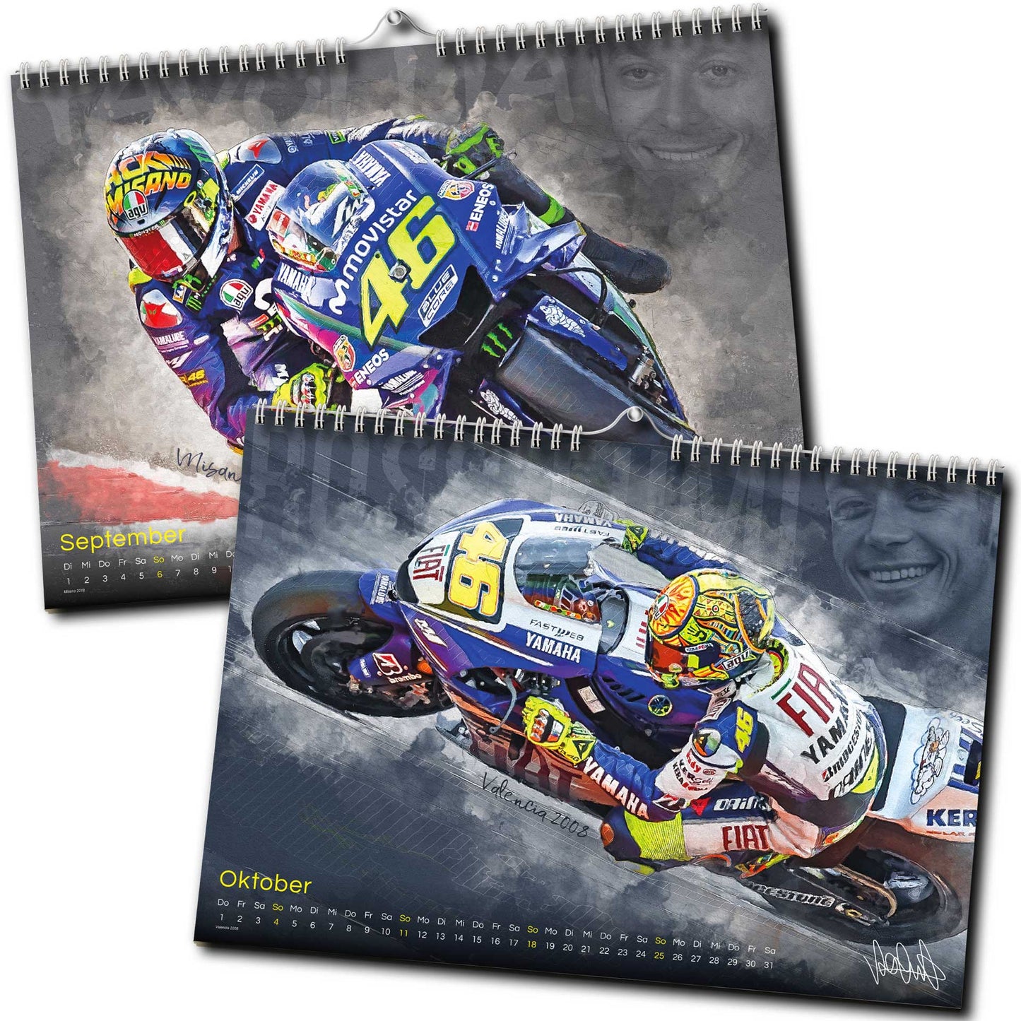 Valentino Rossi Kalender 2026 - Premium Wandkalender im Format DIN A2 - RIESIG