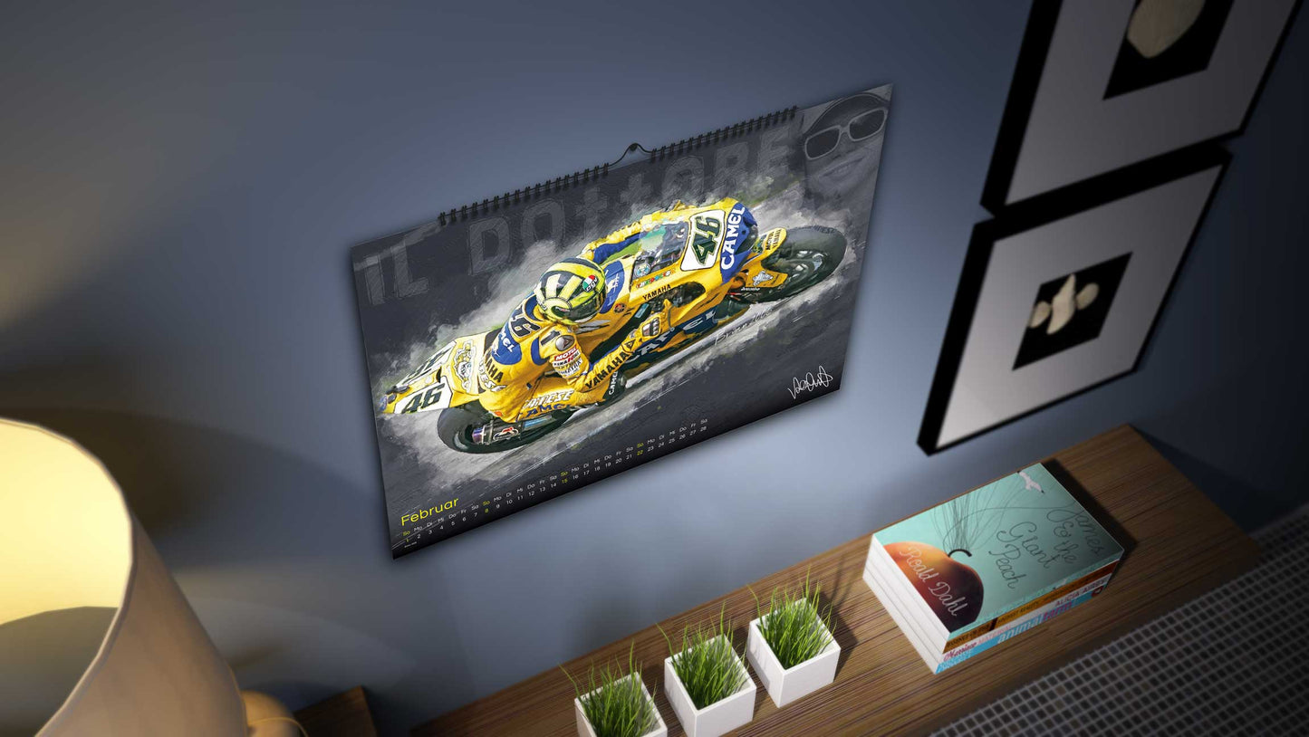Valentino Rossi Kalender 2026 - Premium Wandkalender im Format DIN A2 - RIESIG
