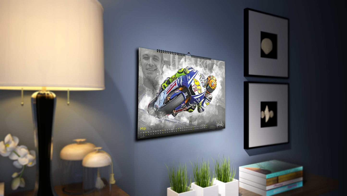 Valentino Rossi Kalender 2026 - Premium Wandkalender im Format DIN A2 - RIESIG