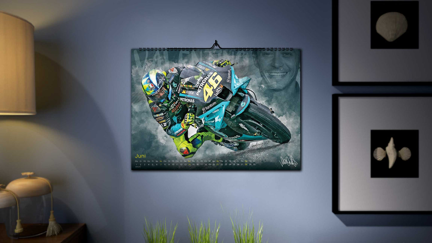 Valentino Rossi Kalender 2026 - Premium Wandkalender im Format DIN A2 - RIESIG