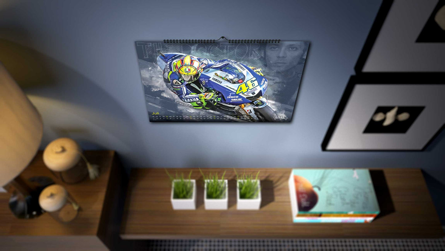 Valentino Rossi Kalender 2026 - Premium Wandkalender im Format DIN A2 - RIESIG