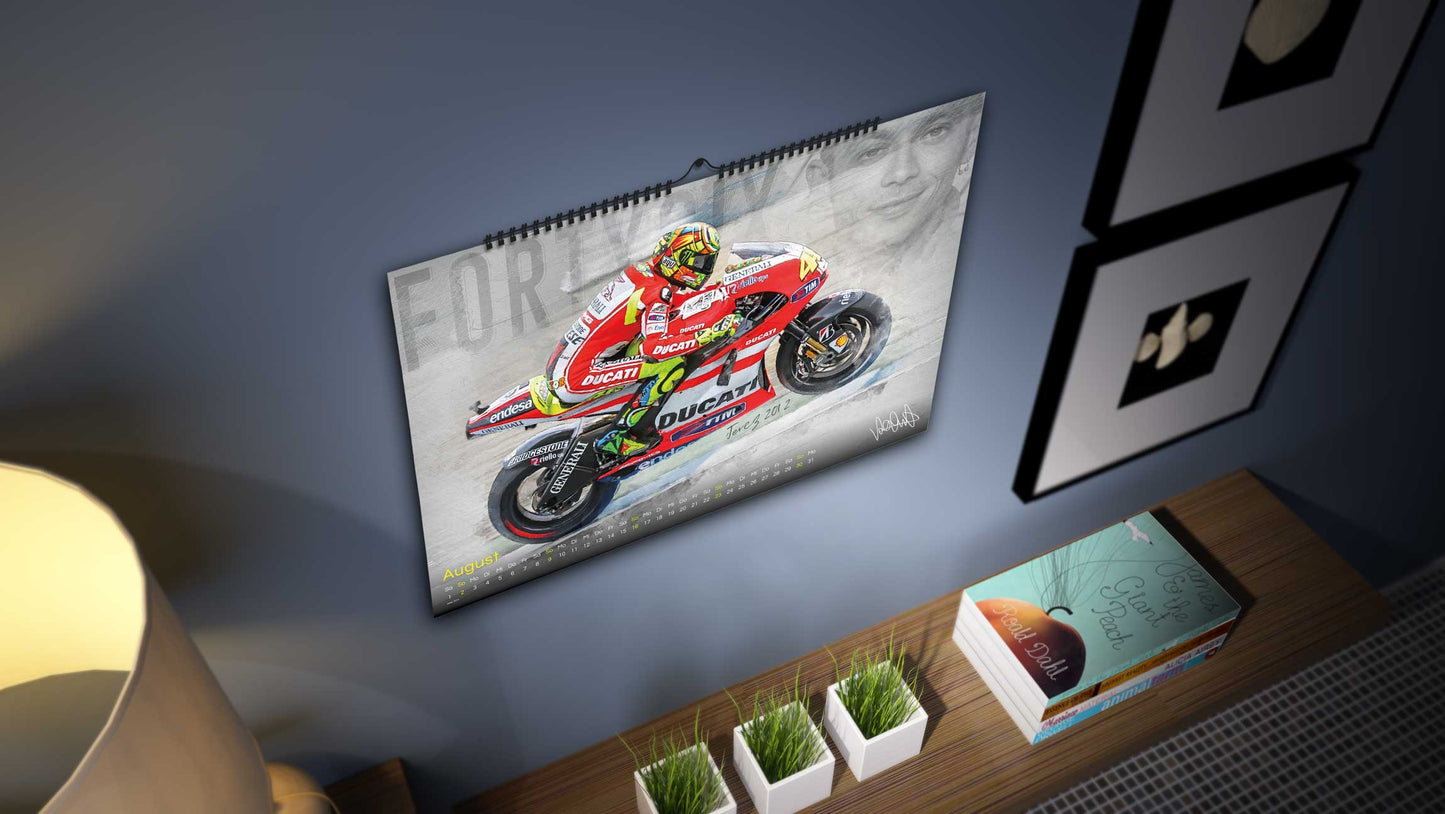 Valentino Rossi Kalender 2026 - Premium Wandkalender im Format DIN A2 - RIESIG