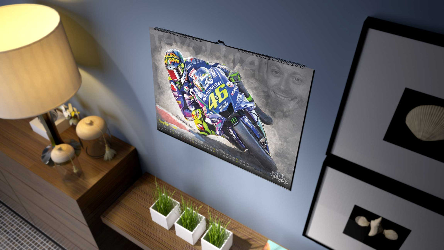 Valentino Rossi Kalender 2026 - Premium Wandkalender im Format DIN A2 - RIESIG