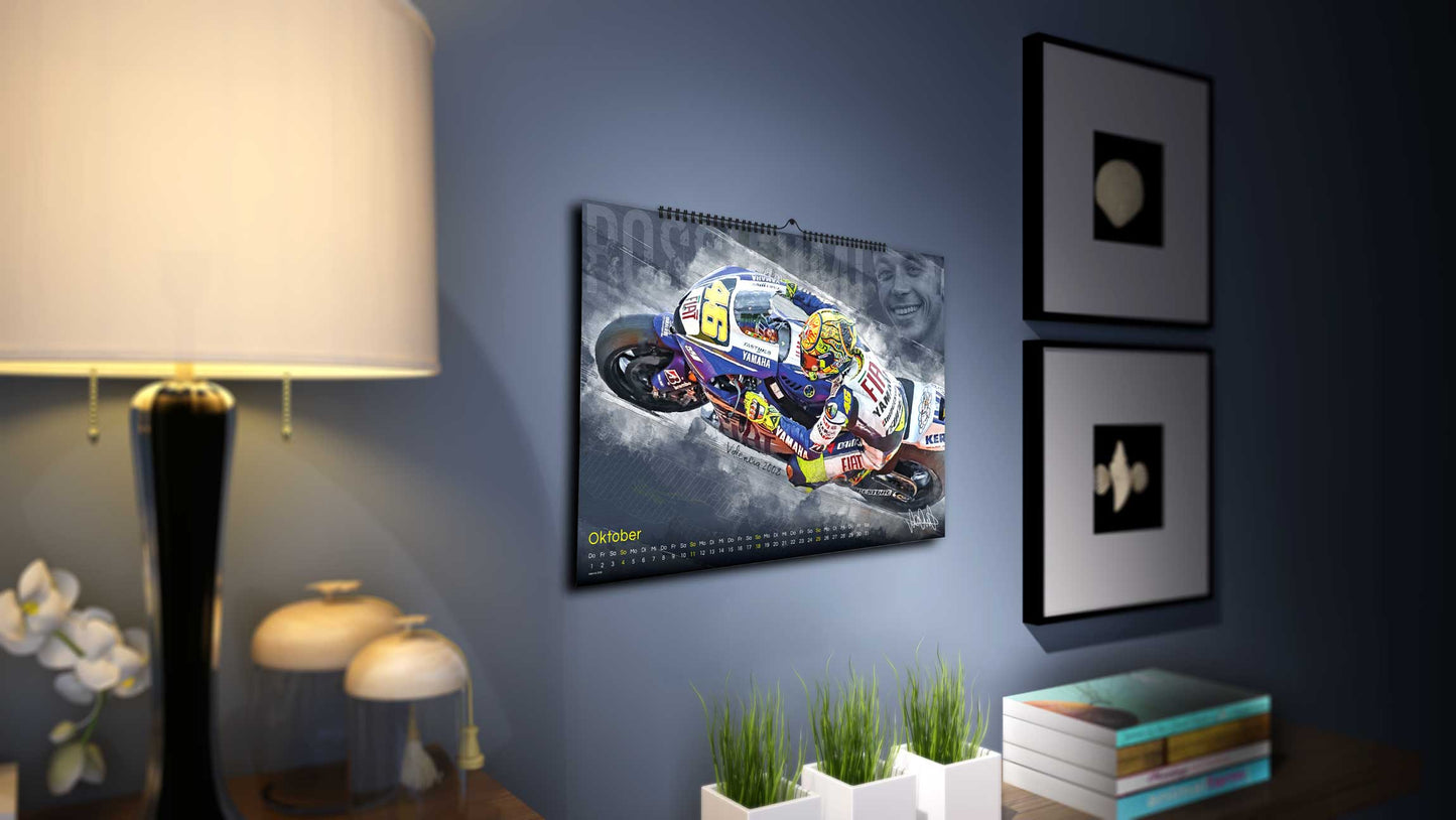 Valentino Rossi Kalender 2026 - Premium Wandkalender im Format DIN A2 - RIESIG
