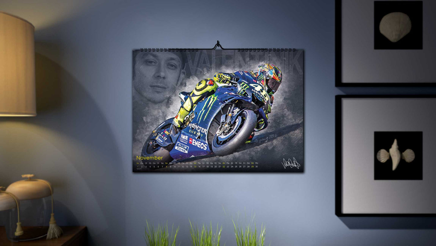 Valentino Rossi Kalender 2026 - Premium Wandkalender im Format DIN A2 - RIESIG