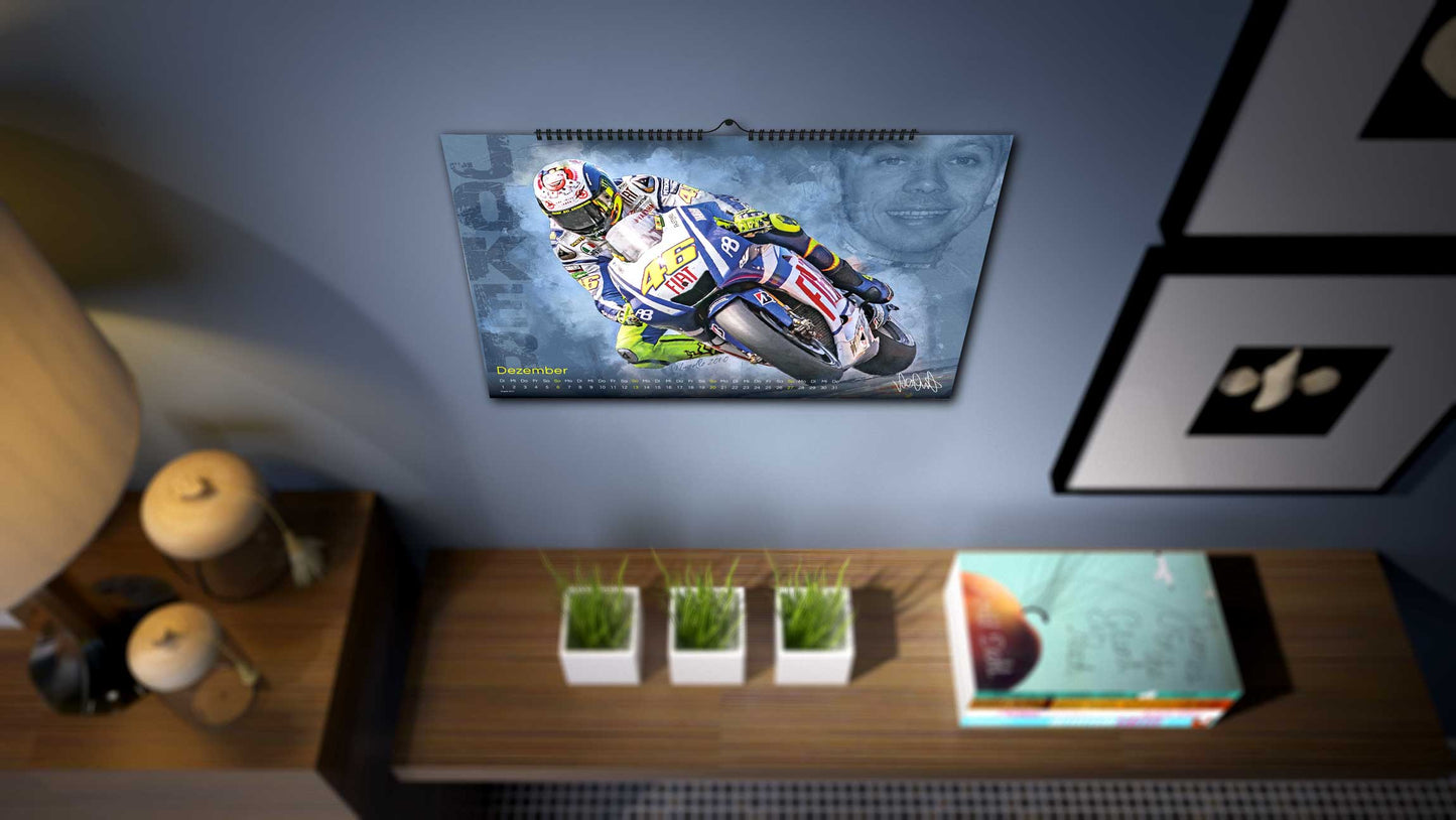 Valentino Rossi Kalender 2026 - Premium Wandkalender im Format DIN A2 - RIESIG