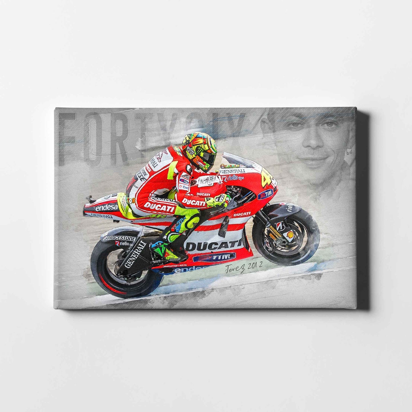 Leinwand Kunstdruck - Valentino Rossi - "FORTYSIX" - VR92