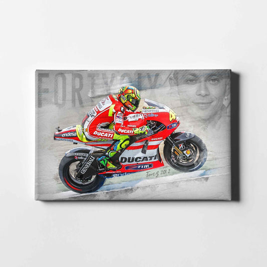 Leinwand Kunstdruck - Valentino Rossi - "FORTYSIX" - VR92