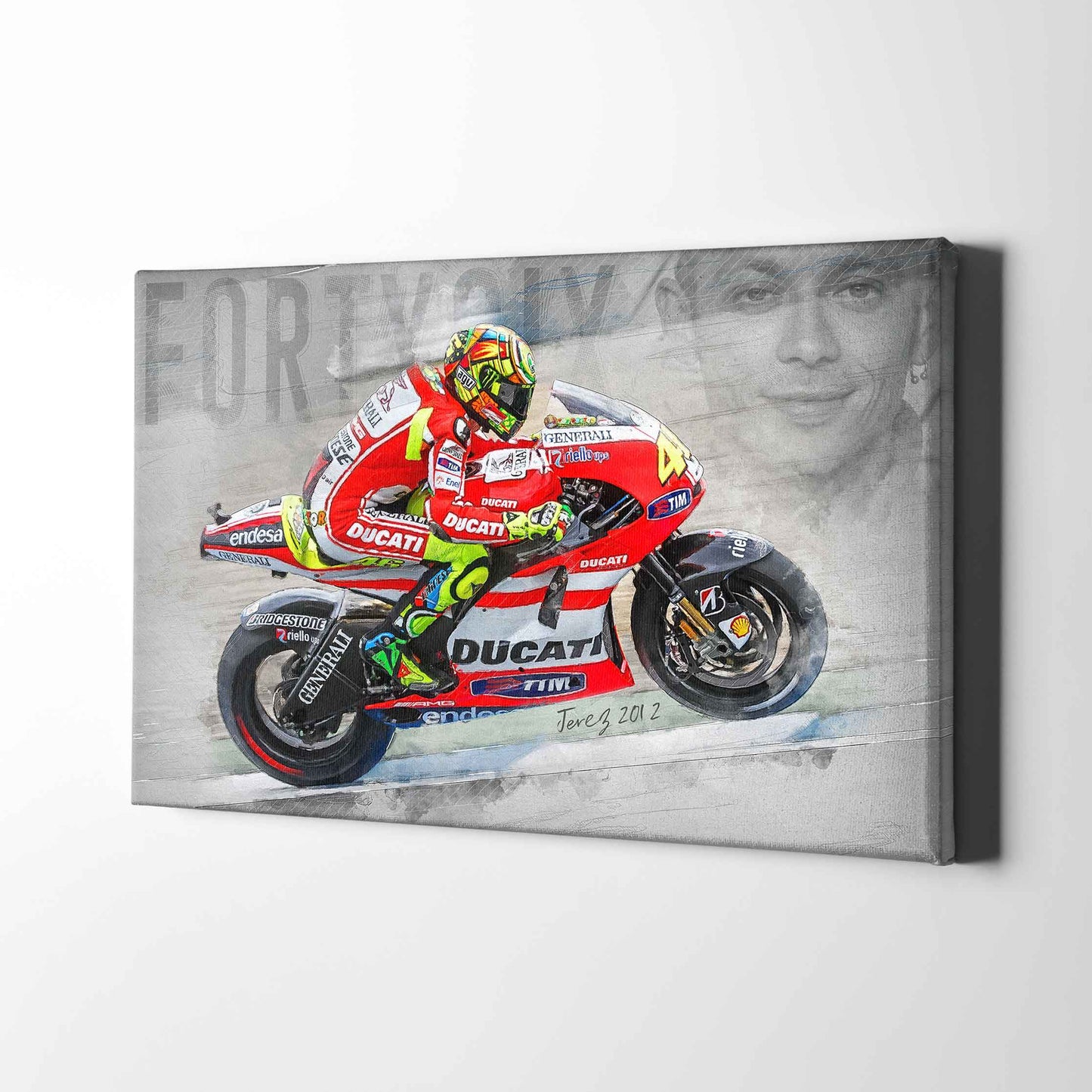Leinwand Kunstdruck - Valentino Rossi - "FORTYSIX" - VR92