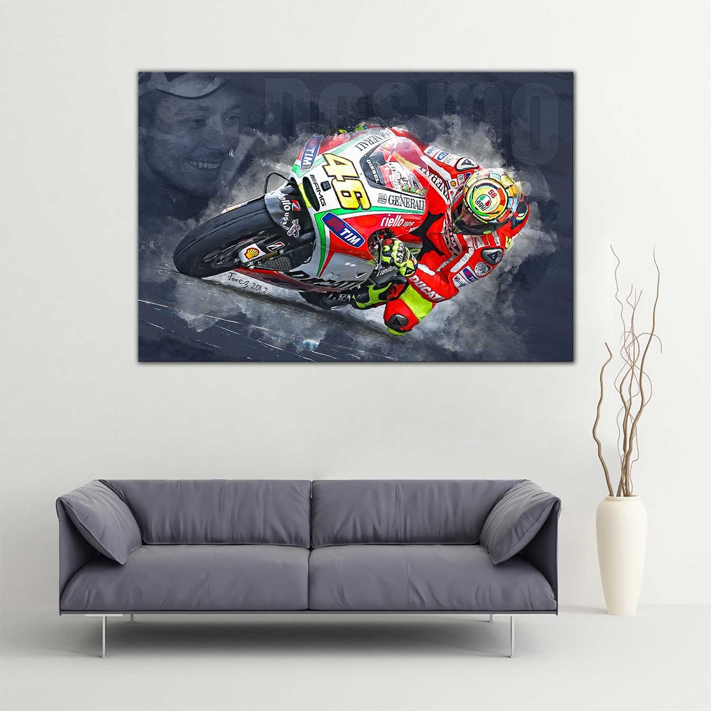 Leinwand Kunstdruck - Valentino Rossi - "Desmo" - VR96