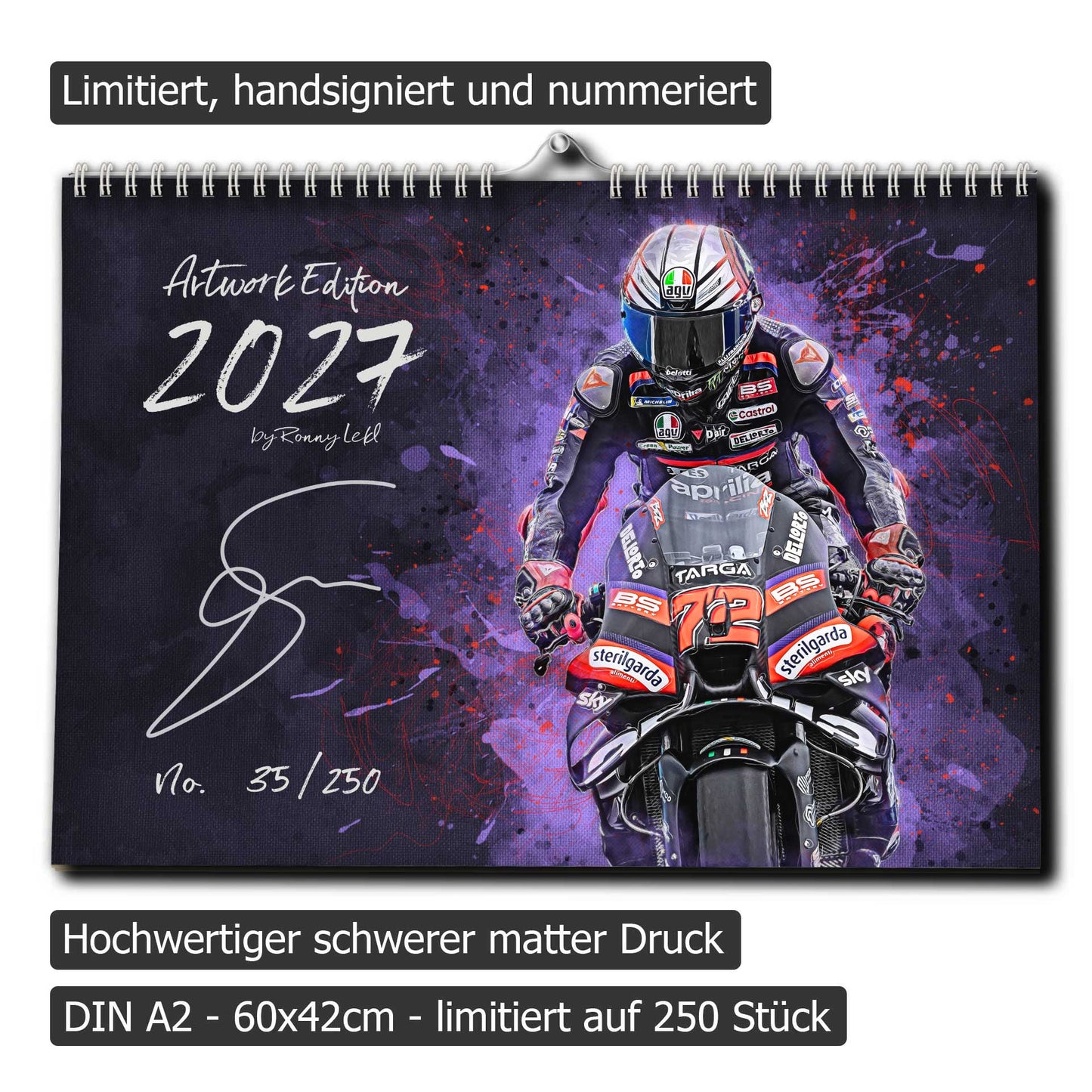 Grand Prix Artworks Limited Edition 250 Stück | Kalender 2027 - Premium Wandkalender im Format DIN A2 - RIESIG