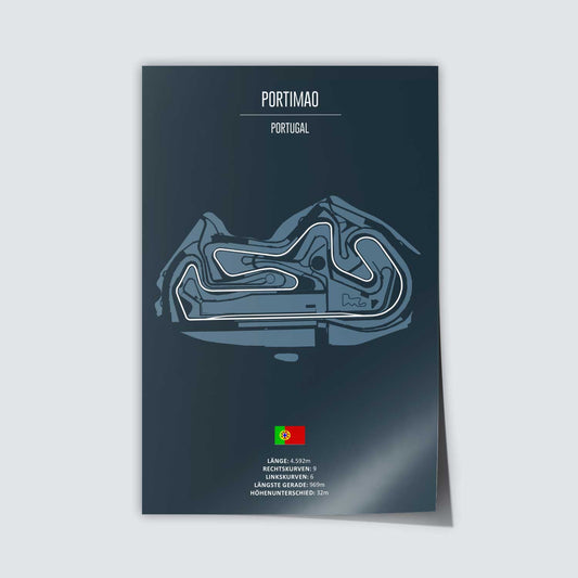 Poster der MotoGP und Formel 1 Rennstrecke "Portimao"