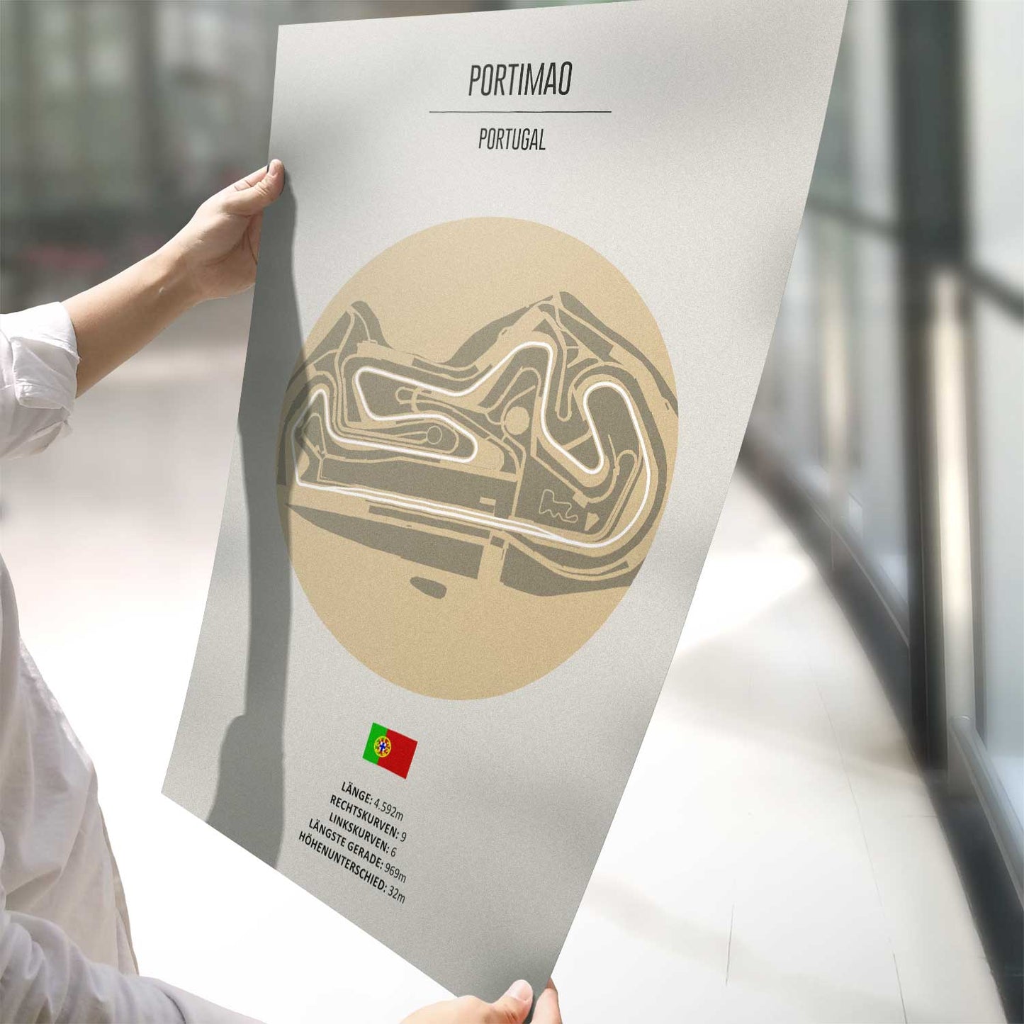 Poster der MotoGP und Formel 1 Rennstrecke "Portimao"