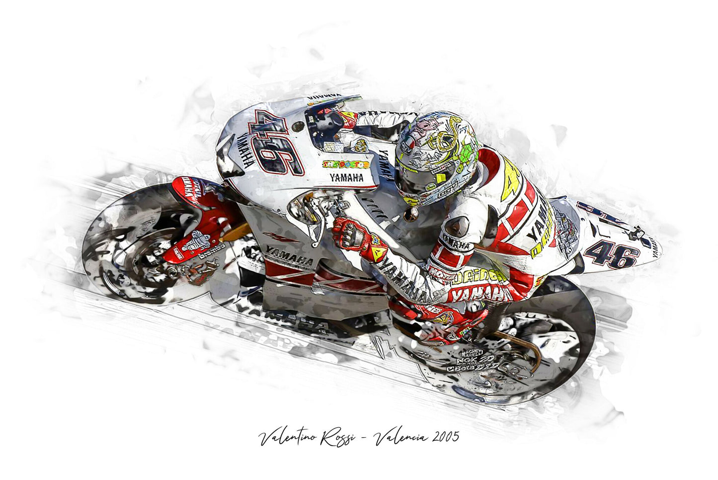 Valentino Rossi - Valencia 2005 - Kunstdruck gerahmt - 40 x 30  cm