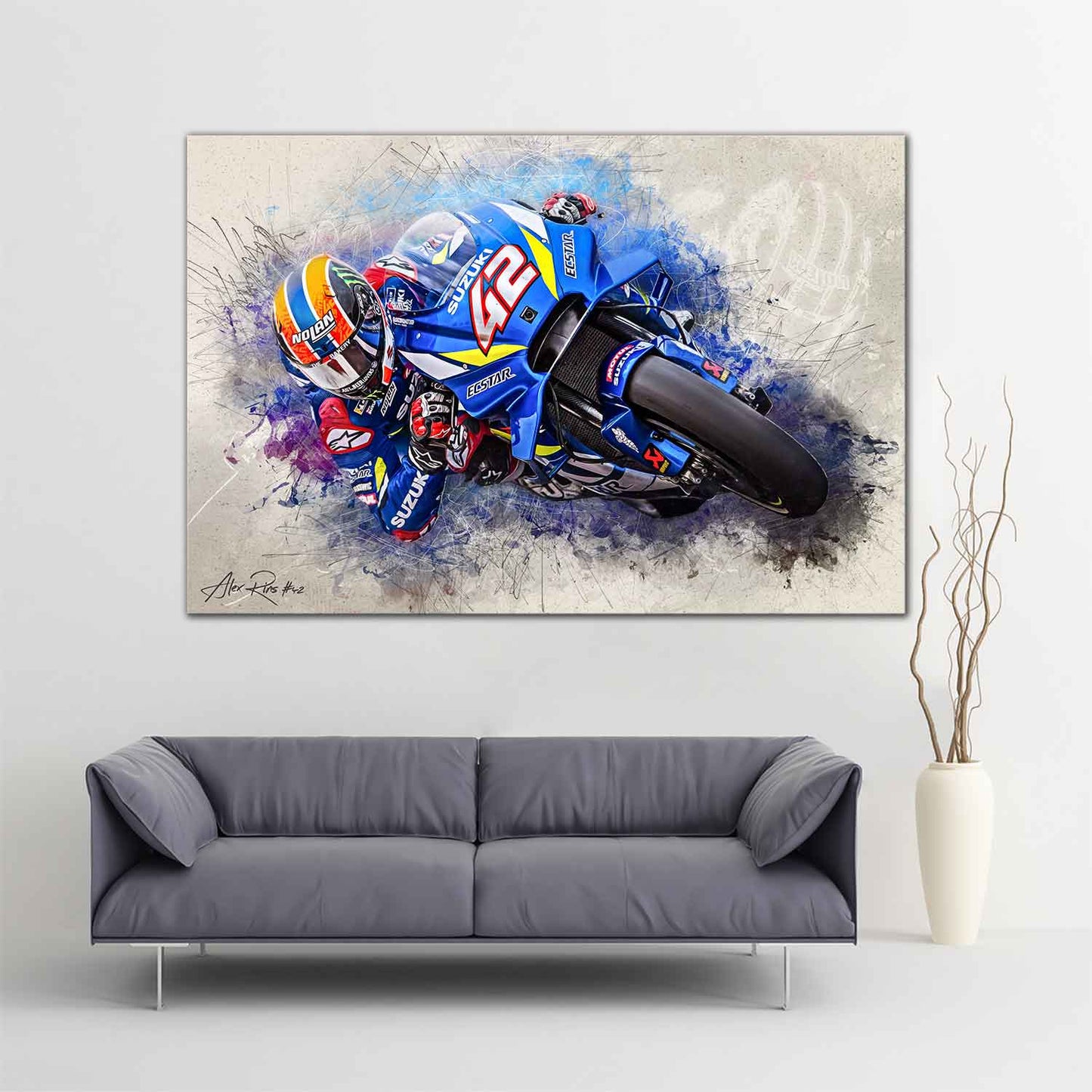 Leinwand Kunstdruck - Alex Rins - "Classic 19" - AR01