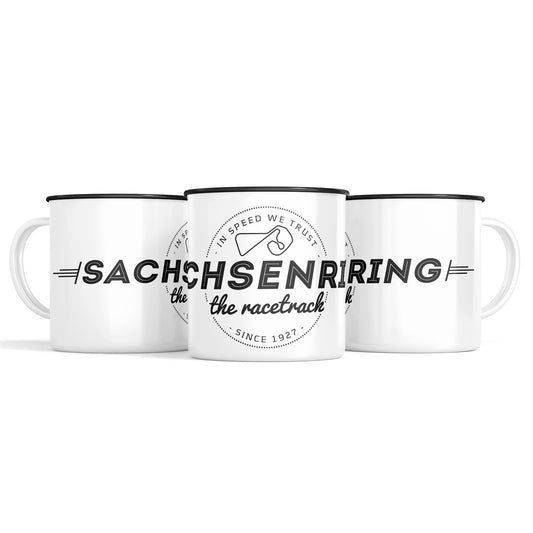 Emaille Becher - "Sachsenring - in speed we trust" - GPE01