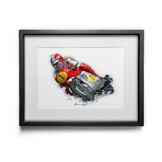 Giacomo Agostini - Kunstdruck gerahmt - Passepartout 40 x 30 cm