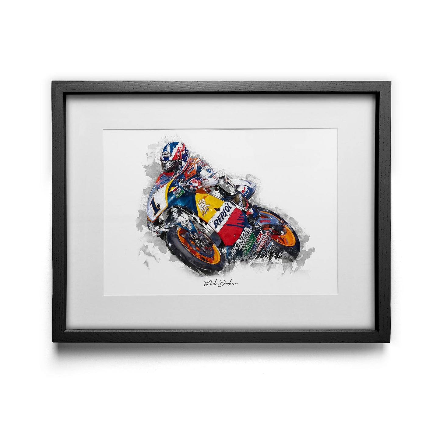 Mick Doohan - Kunstdruck gerahmt - 40 x 30  cm