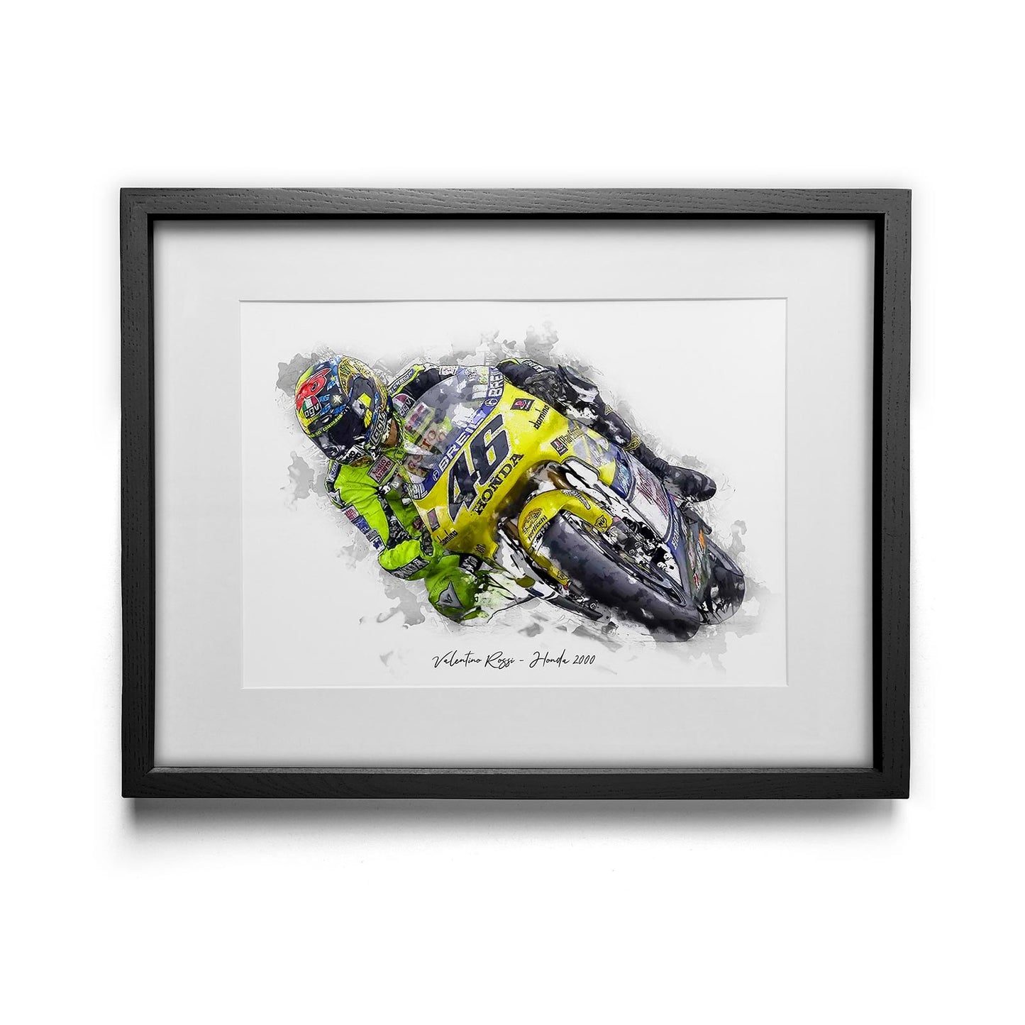 Valentino Rossi - Honda 2000 - Kunstdruck gerahmt - 40 x 30  cm