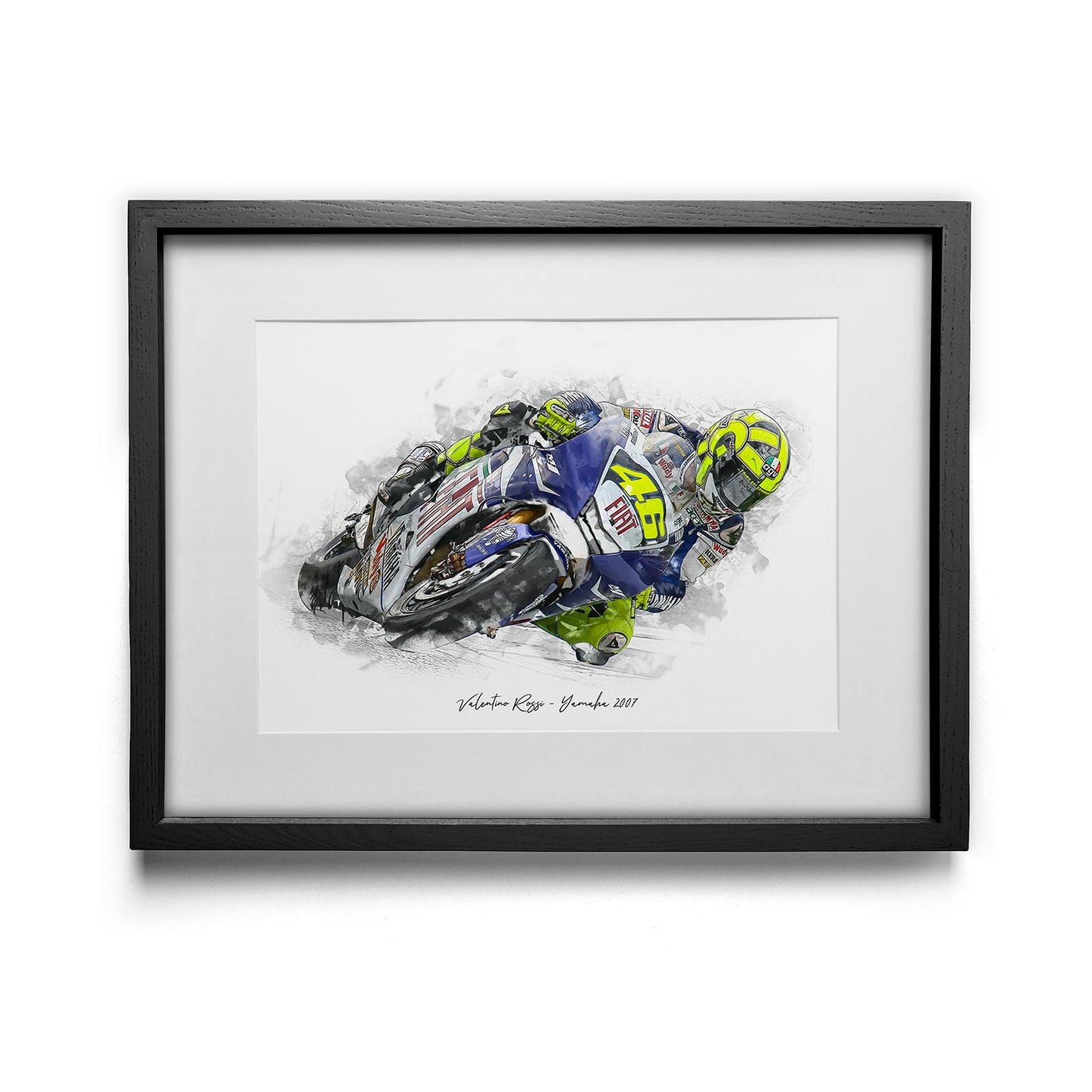 Valentino Rossi - Yamaha 2007 - Kunstdruck gerahmt - 40 x 30  cm