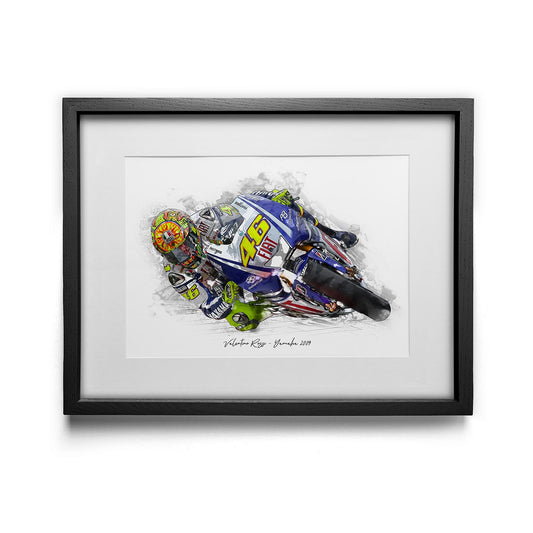 Valentino Rossi - Yamaha 2009 - Kunstdruck gerahmt - 40 x 30  cm
