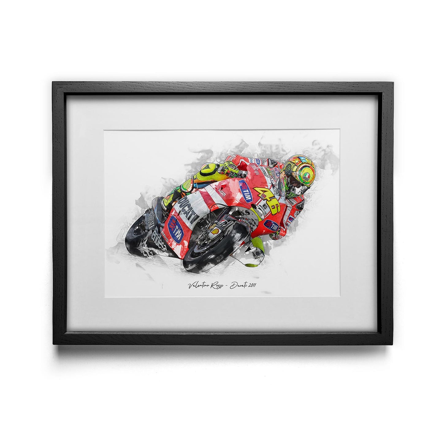 Valentino Rossi - Ducati 2011 - Kunstdruck gerahmt - 40 x 30  cm
