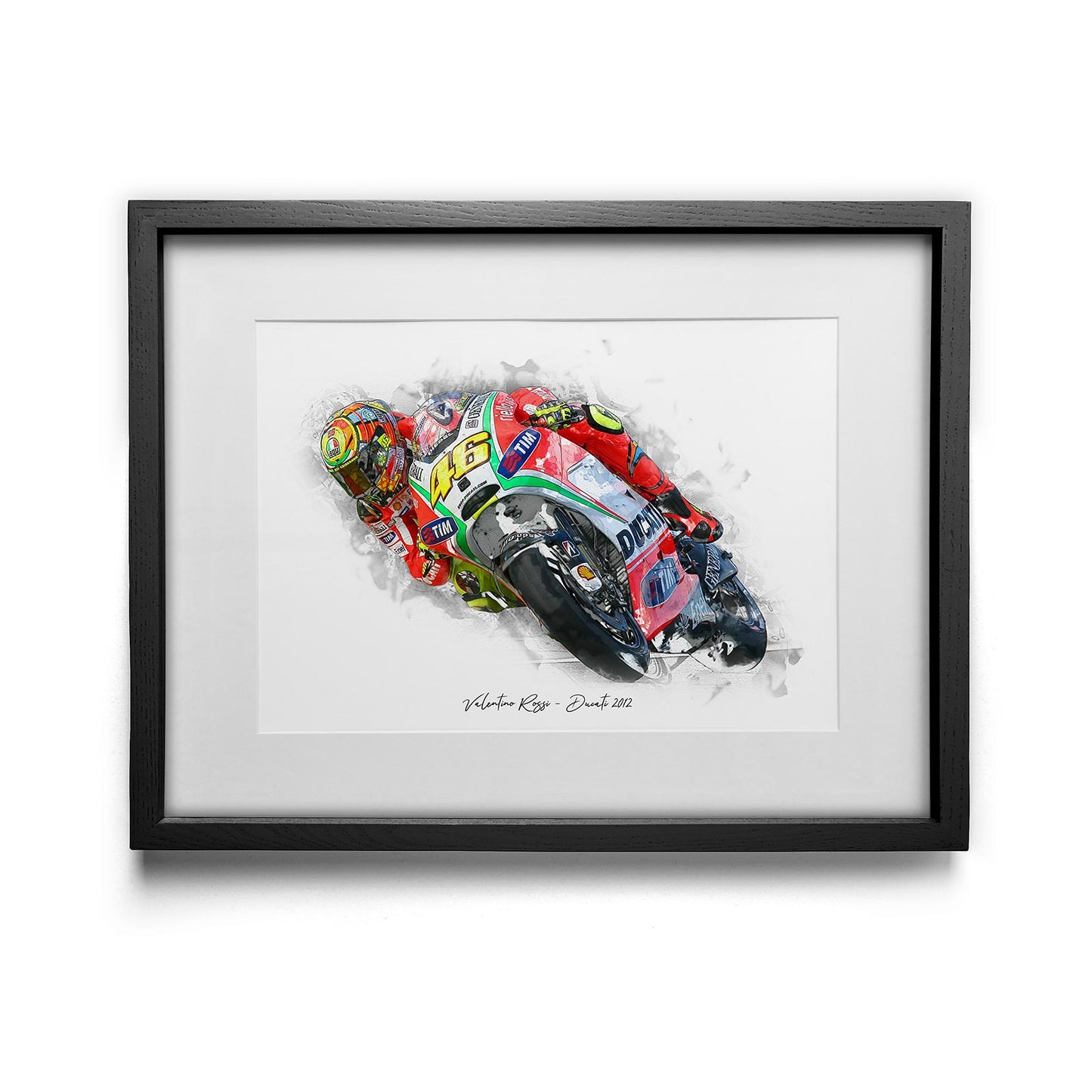Valentino Rossi - Ducati 2012 - Kunstdruck gerahmt - 40 x 30  cm