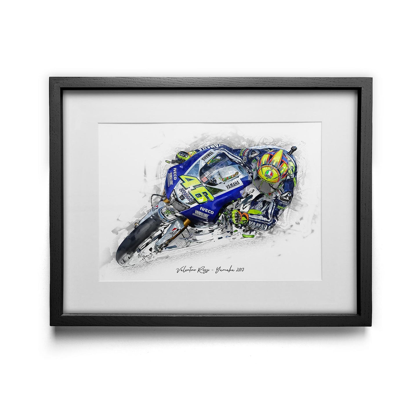 Valentino Rossi - Yamaha 2013 - Kunstdruck gerahmt - 40 x 30  cm