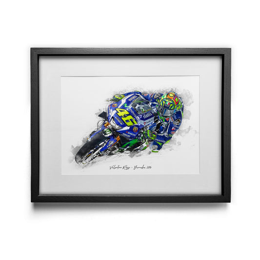 Valentino Rossi - Yamaha 2016 - Kunstdruck gerahmt - 40 x 30  cm