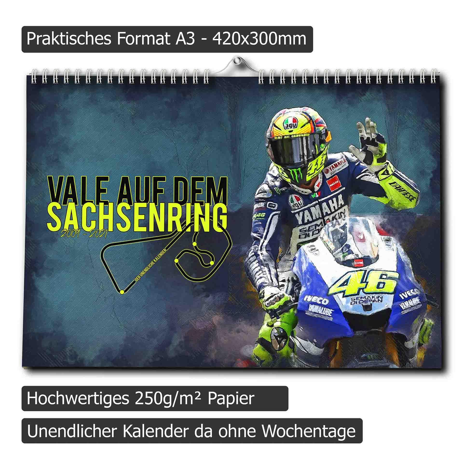 Valentino Rossi auf dem Sachsenring - Der unendliche Kalender – gp-photo.de